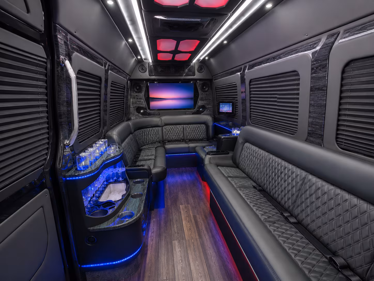 deerfield beach 30 passenger party bus interior